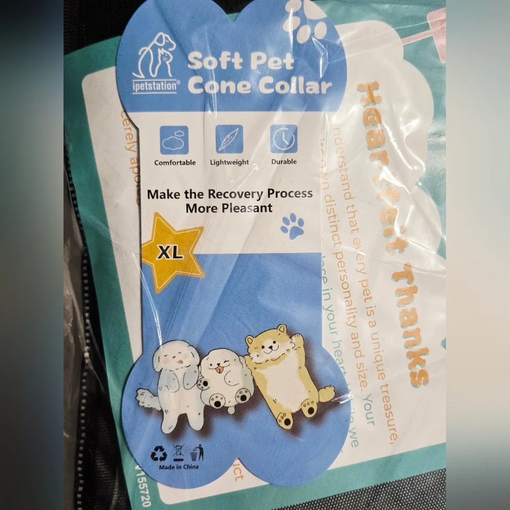 iPetstation XL Dog Recovery Cone Collar Anti Lick Protective E Collar Blue NWT